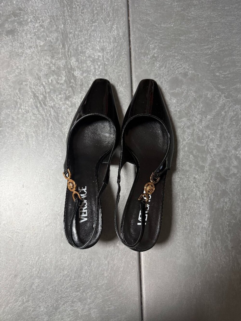 Versace Medusa '95 Kitten Heel Slingback Black EU 38 US 8 $850